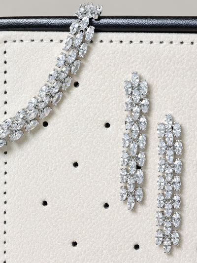 Next Jon Richard Metallic Rhodium Plated and Cubic Zirconia Navette Bracelet- Buy online at McGrocer
