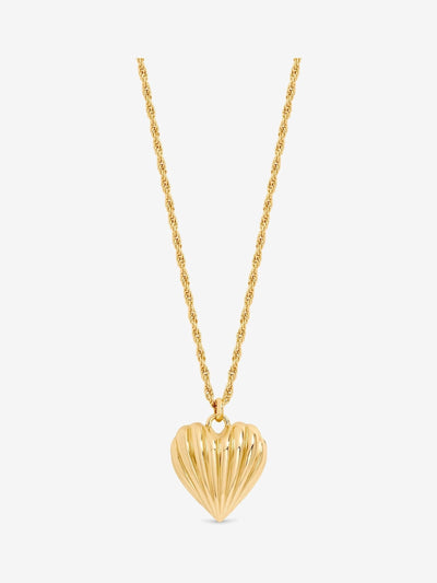 Next Gold Plated Ridge Heart Long Pendant Necklace- Buy online at McGrocer