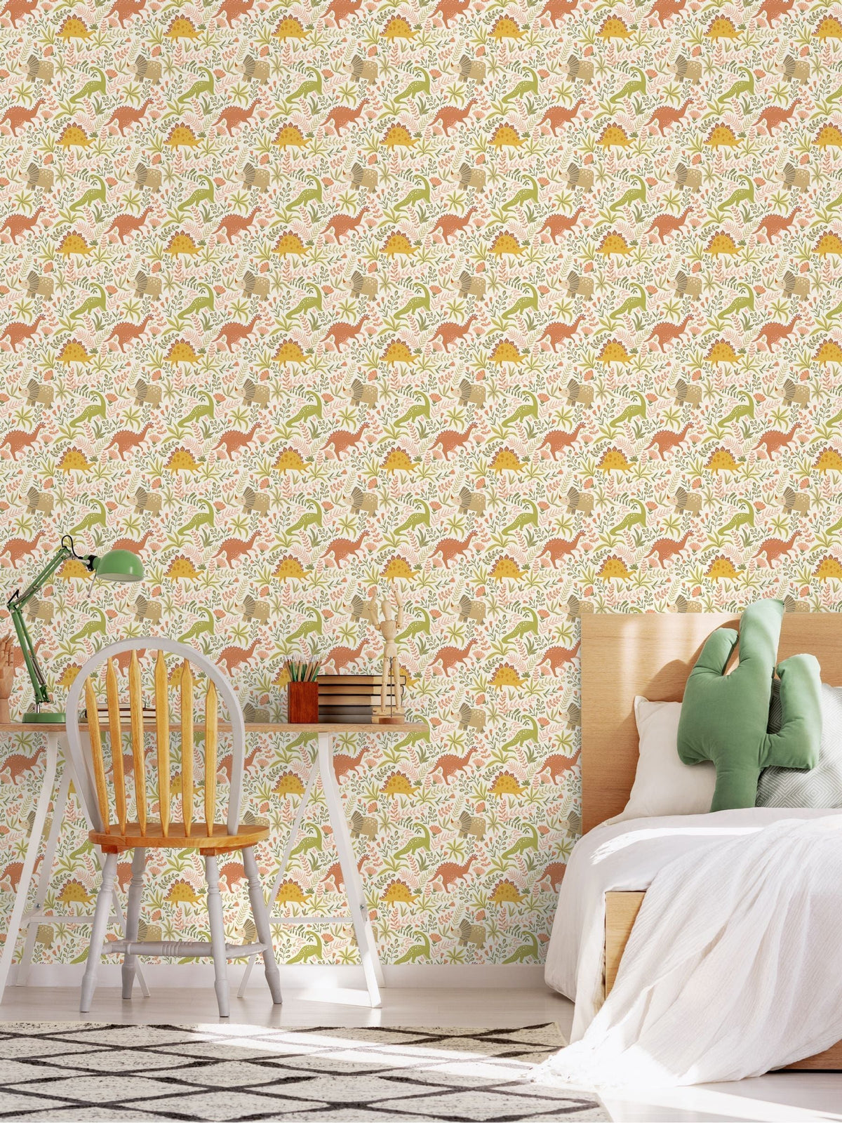 Hoopla Walls Orange Jurassic Party wallpaper 10m (British brand)