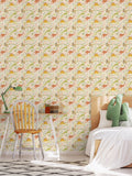 Hoopla Walls Orange Jurassic Party wallpaper 10m (British brand)