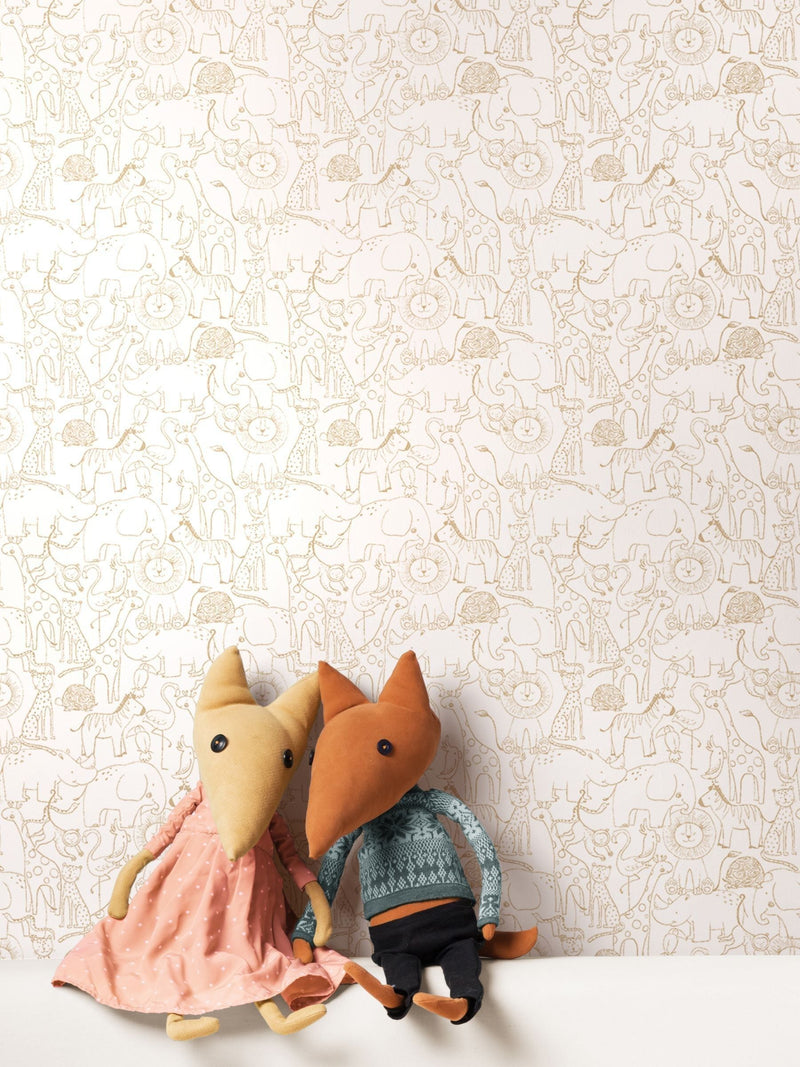 Hoopla Walls animal doodle wallpaper 10m - British product