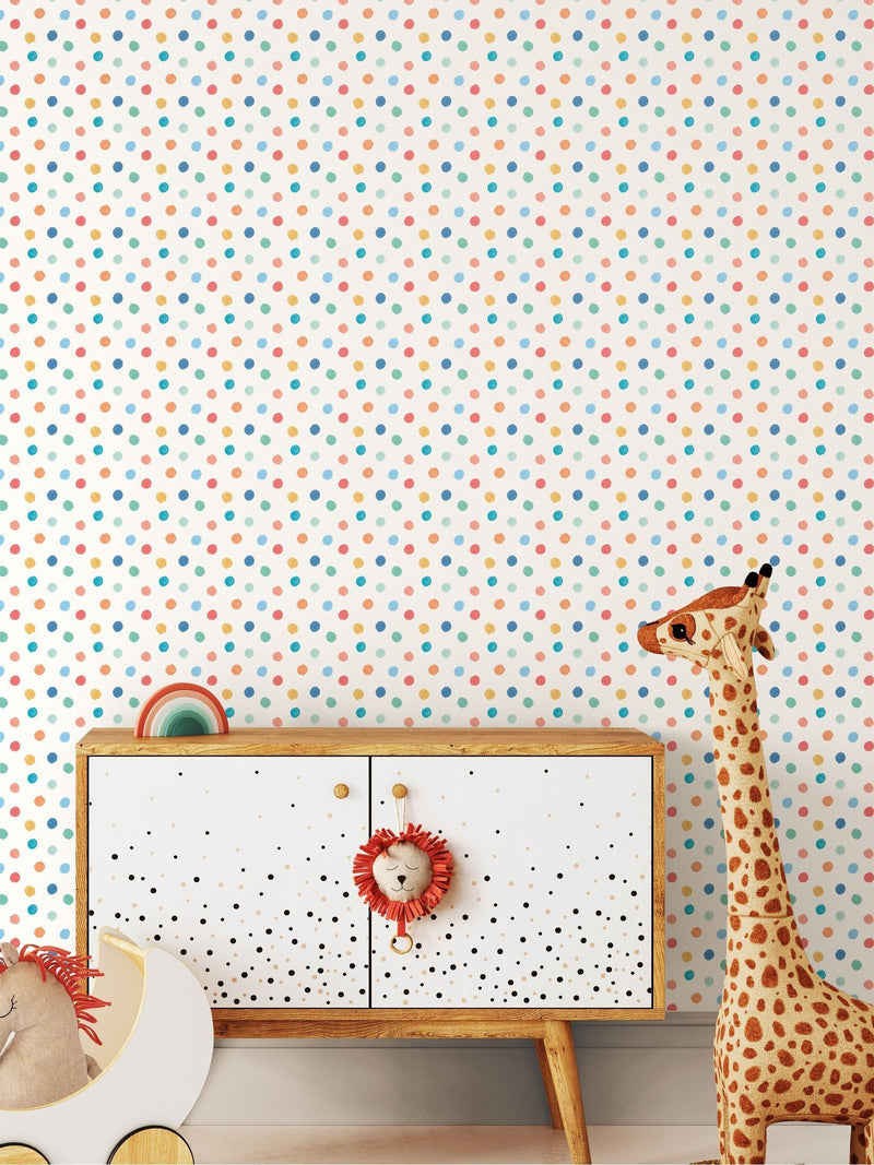 Hoopla Walls Blue Dotty 10m Wallpaper