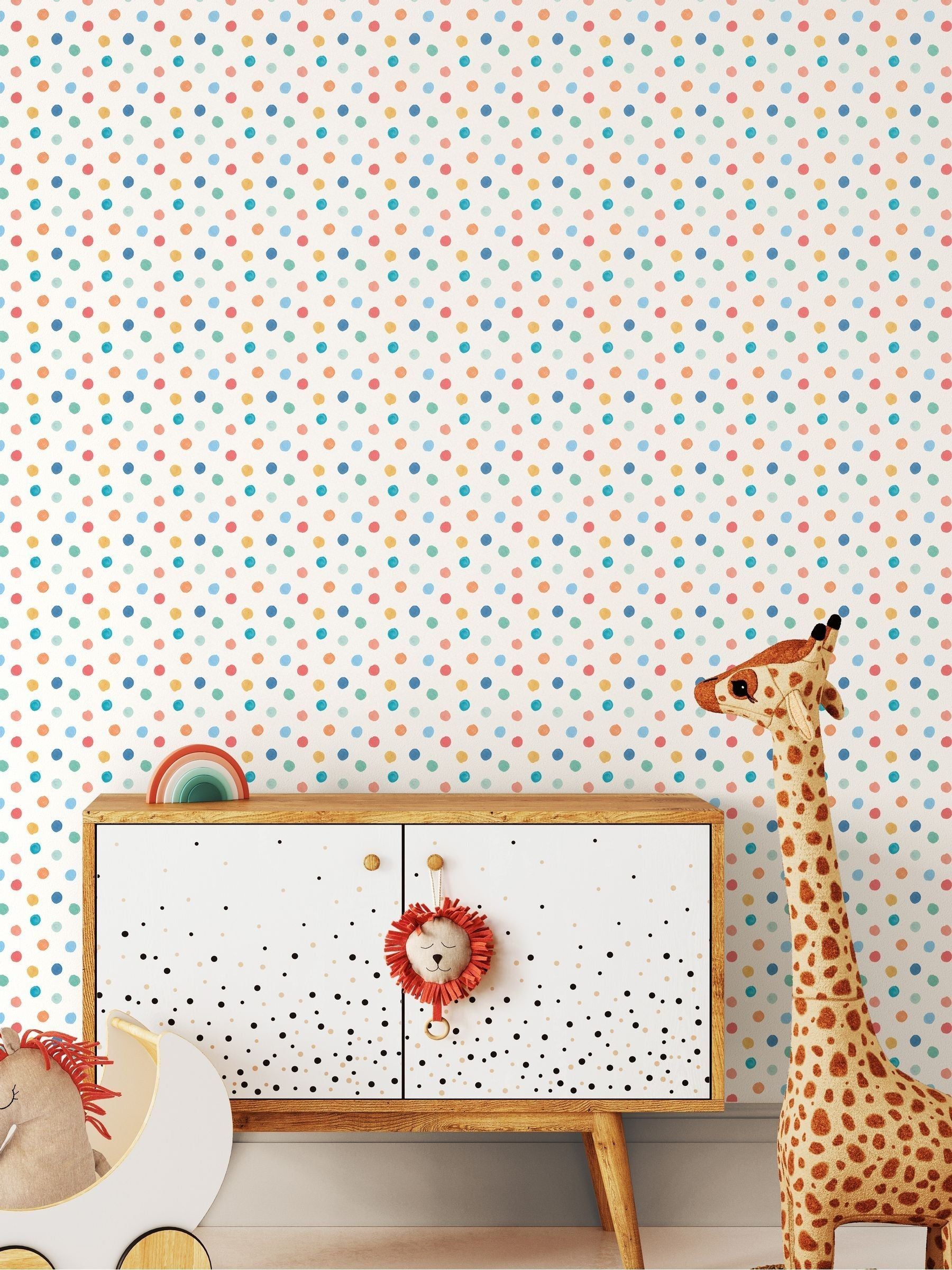 Hoopla Walls Blue Dotty 10m Wallpaper