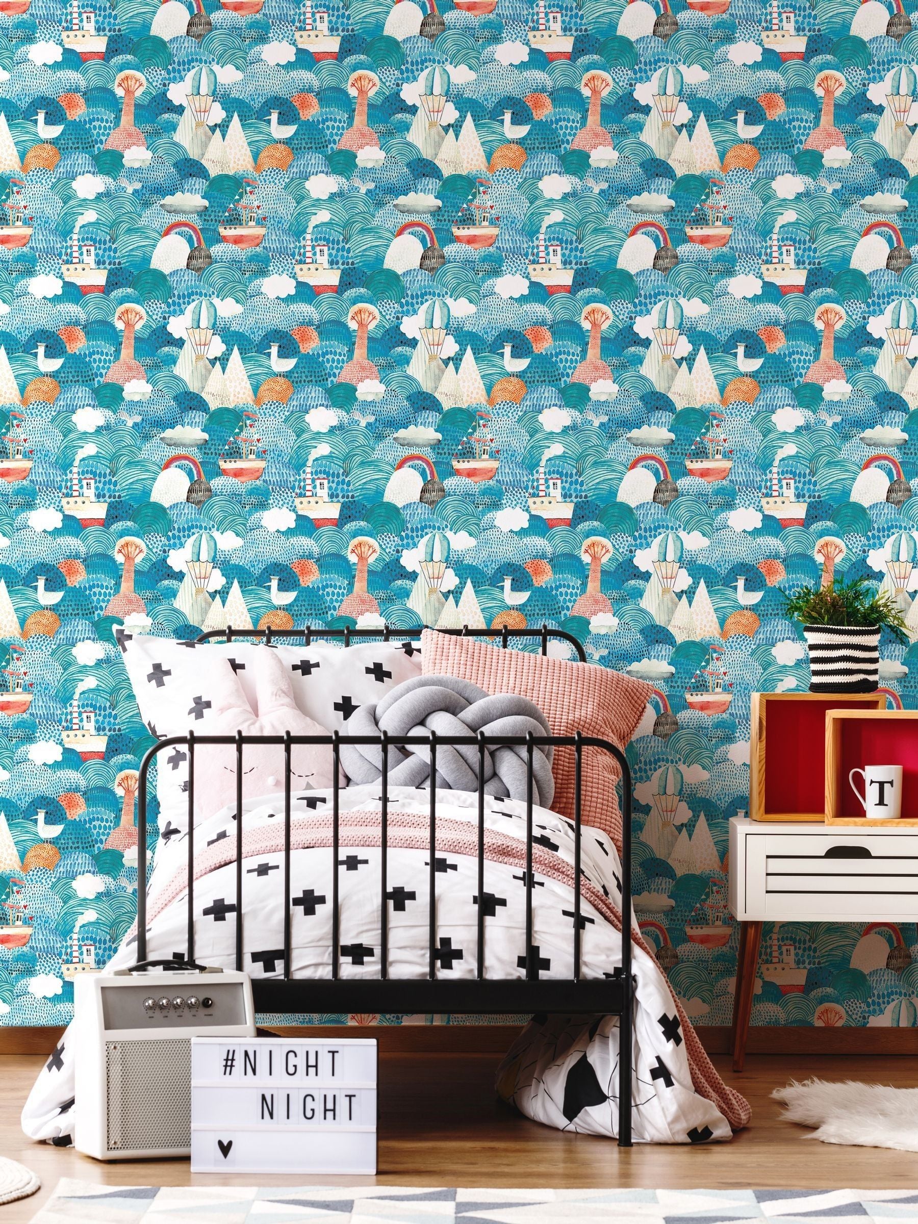 Hoopla Walls Ships Ahoy wallpaper 10m, imported from the UK