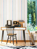 Hoopla Walls Blue Stripey 10m Wallpaper