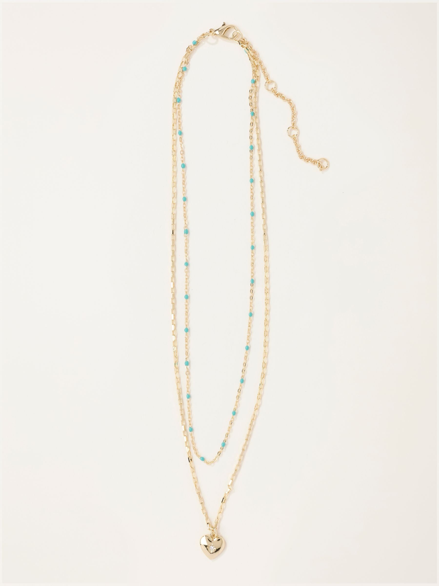 FatFace gold tone heart layered necklace - British product