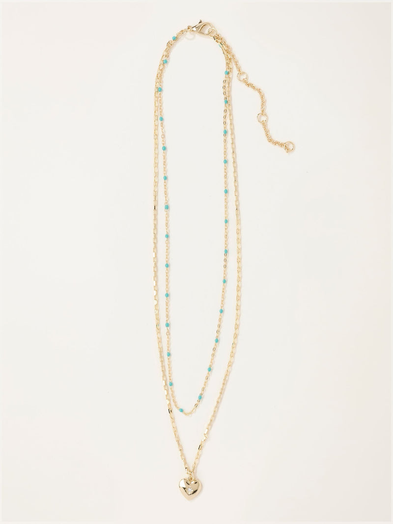 FatFace gold tone heart layered necklace - British product