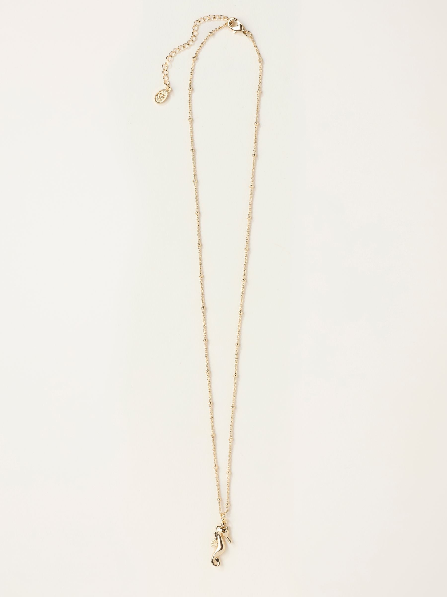 FatFace gold tone seahorse necklace, UK version