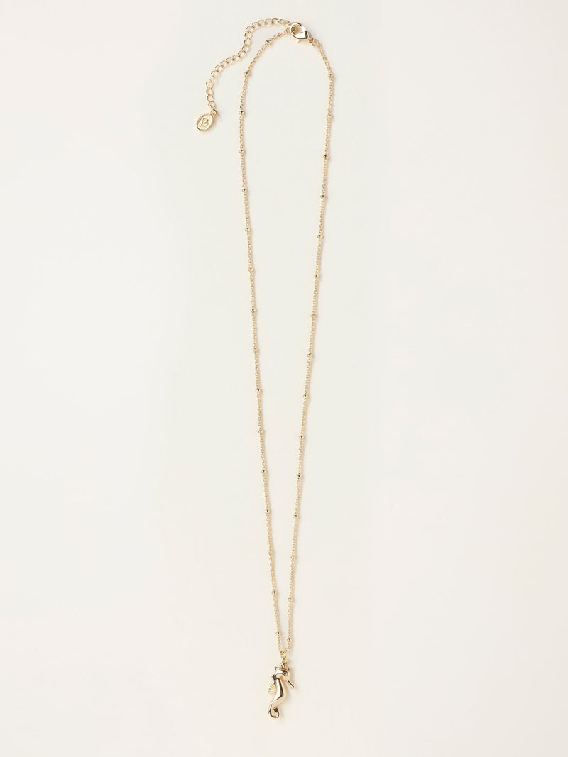 FatFace gold tone seahorse necklace, UK version