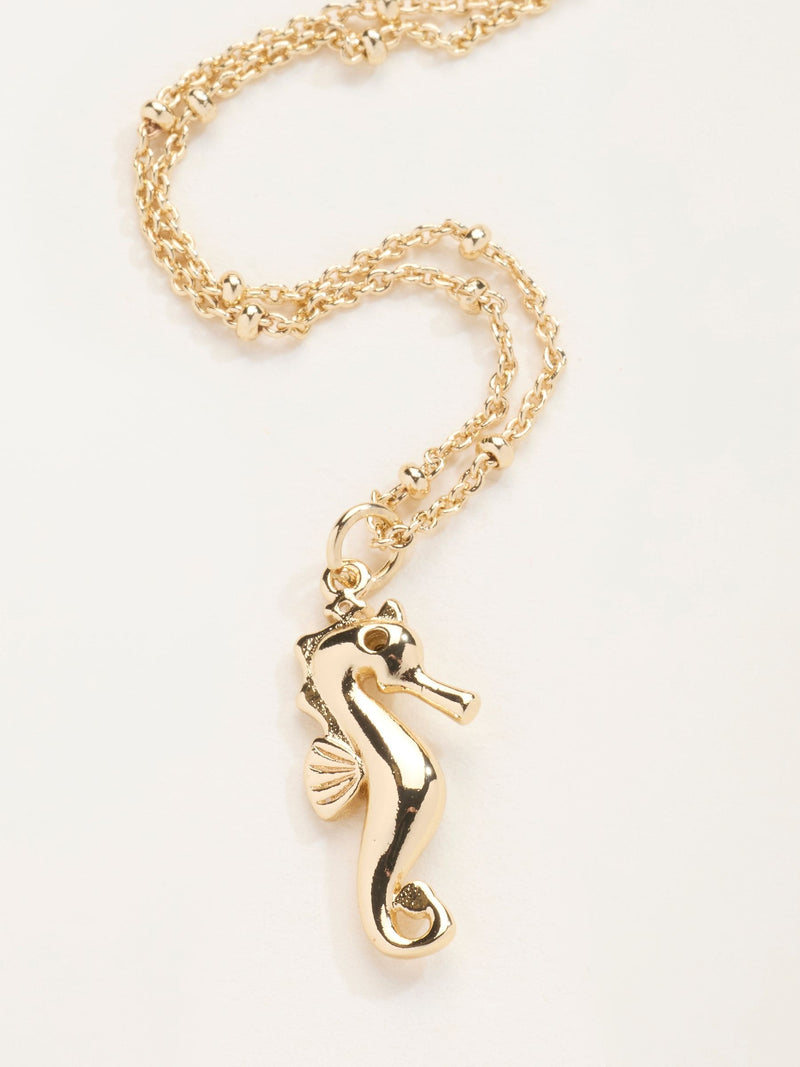 FatFace gold tone seahorse necklace, UK version