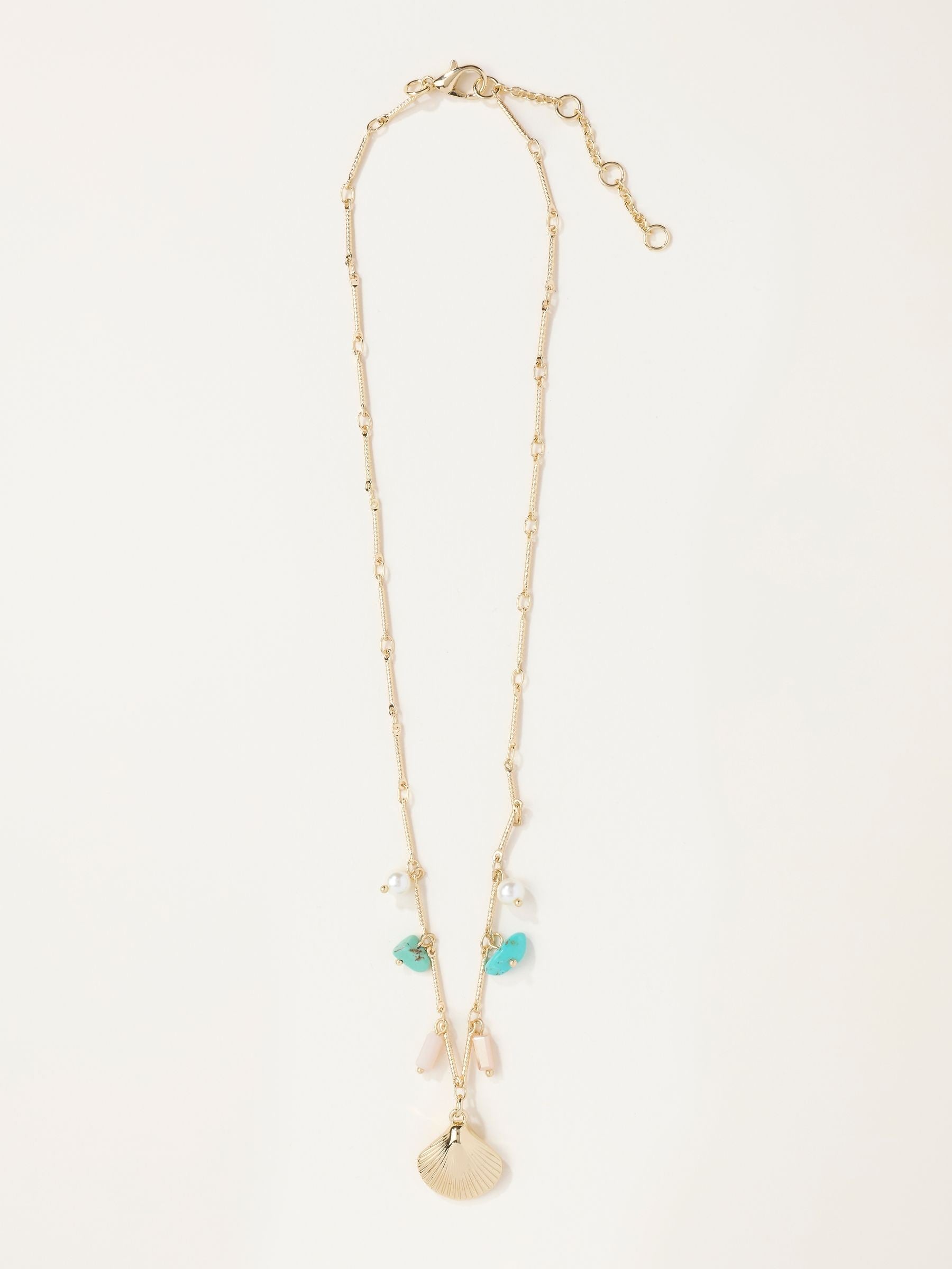 FatFace gold tone shell charm necklace - British product