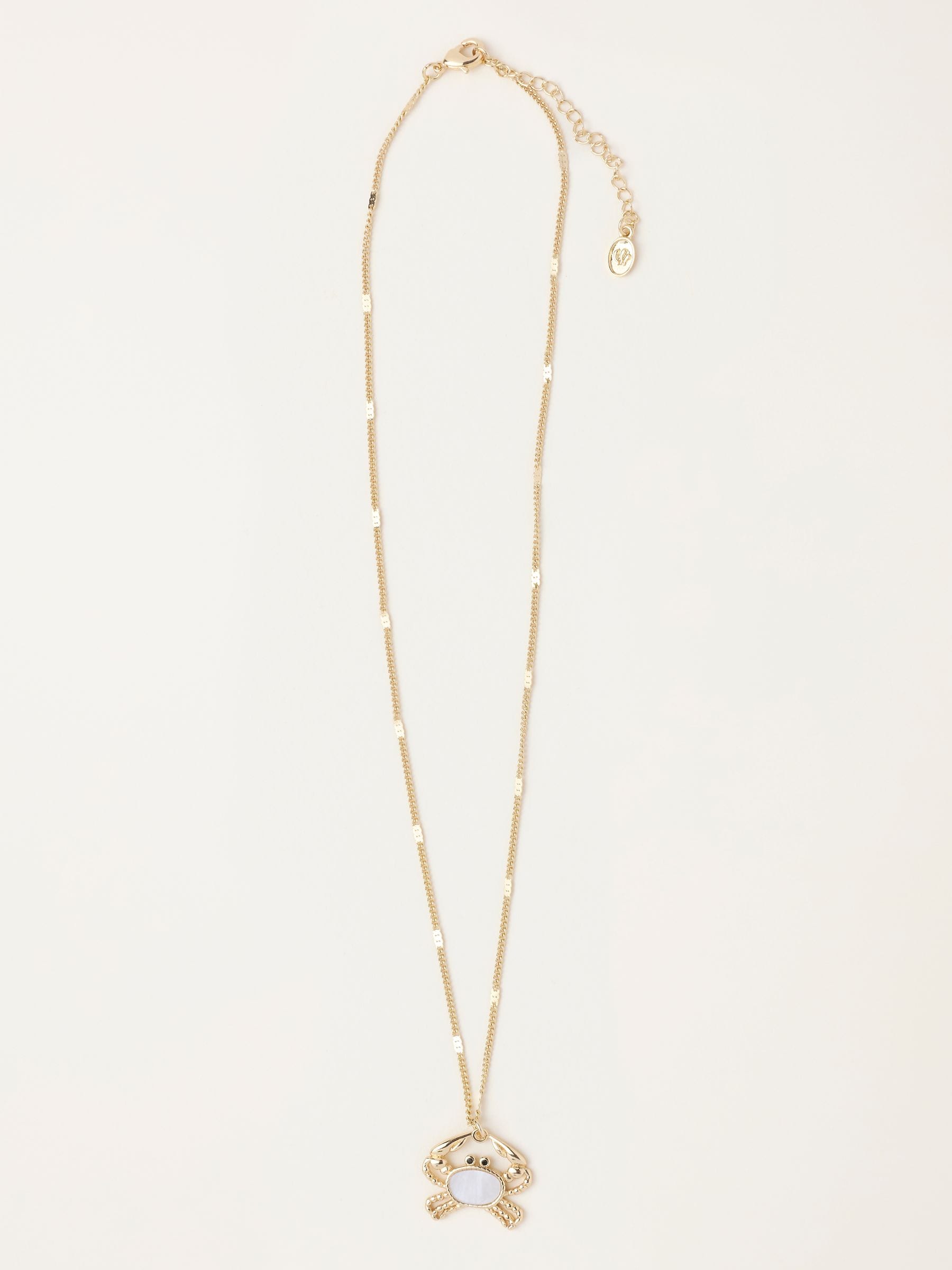 FatFace gold crab necklace, imported from the UK