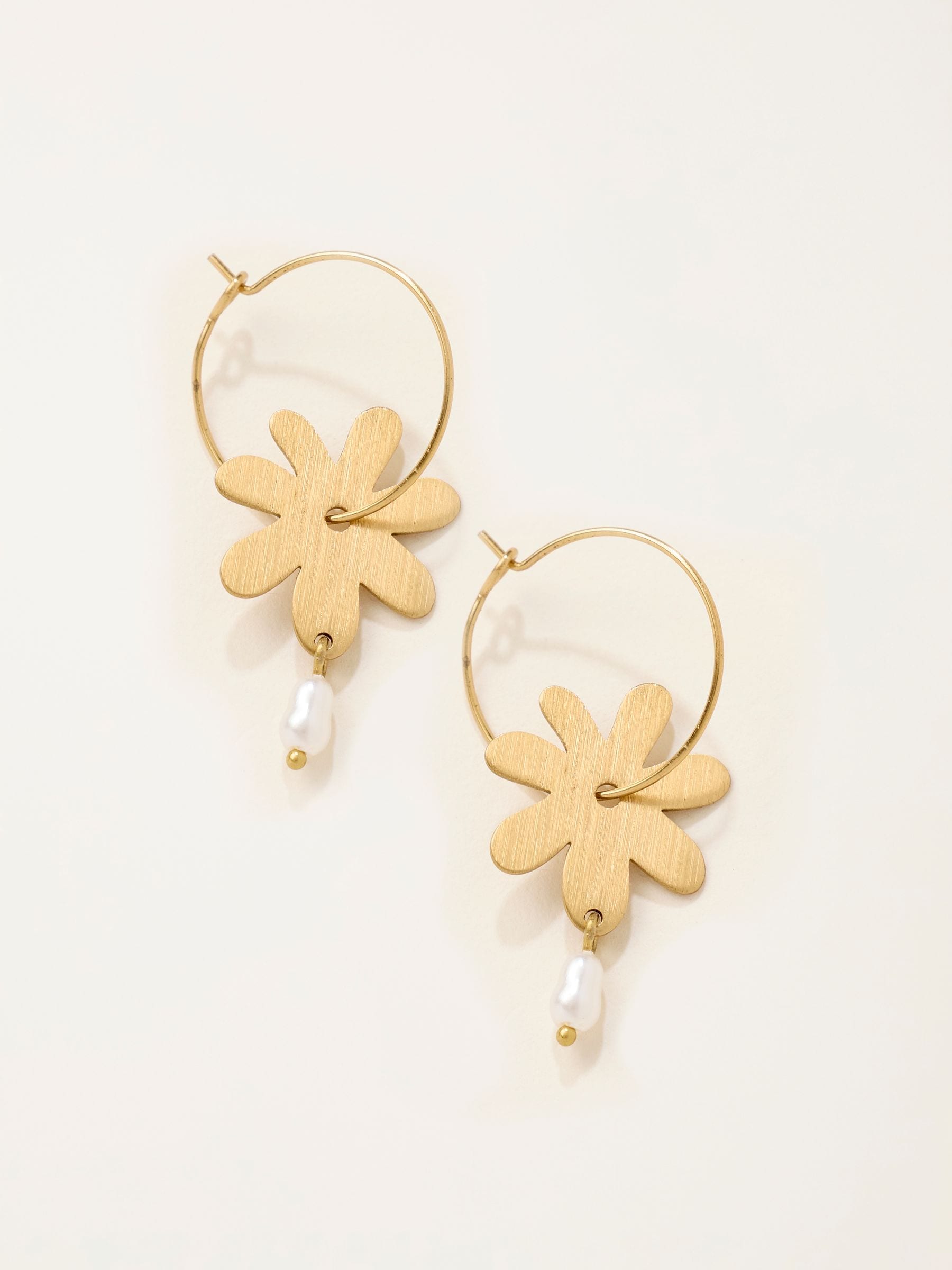 FatFace gold tone flower hoop earrings jewellery - British product