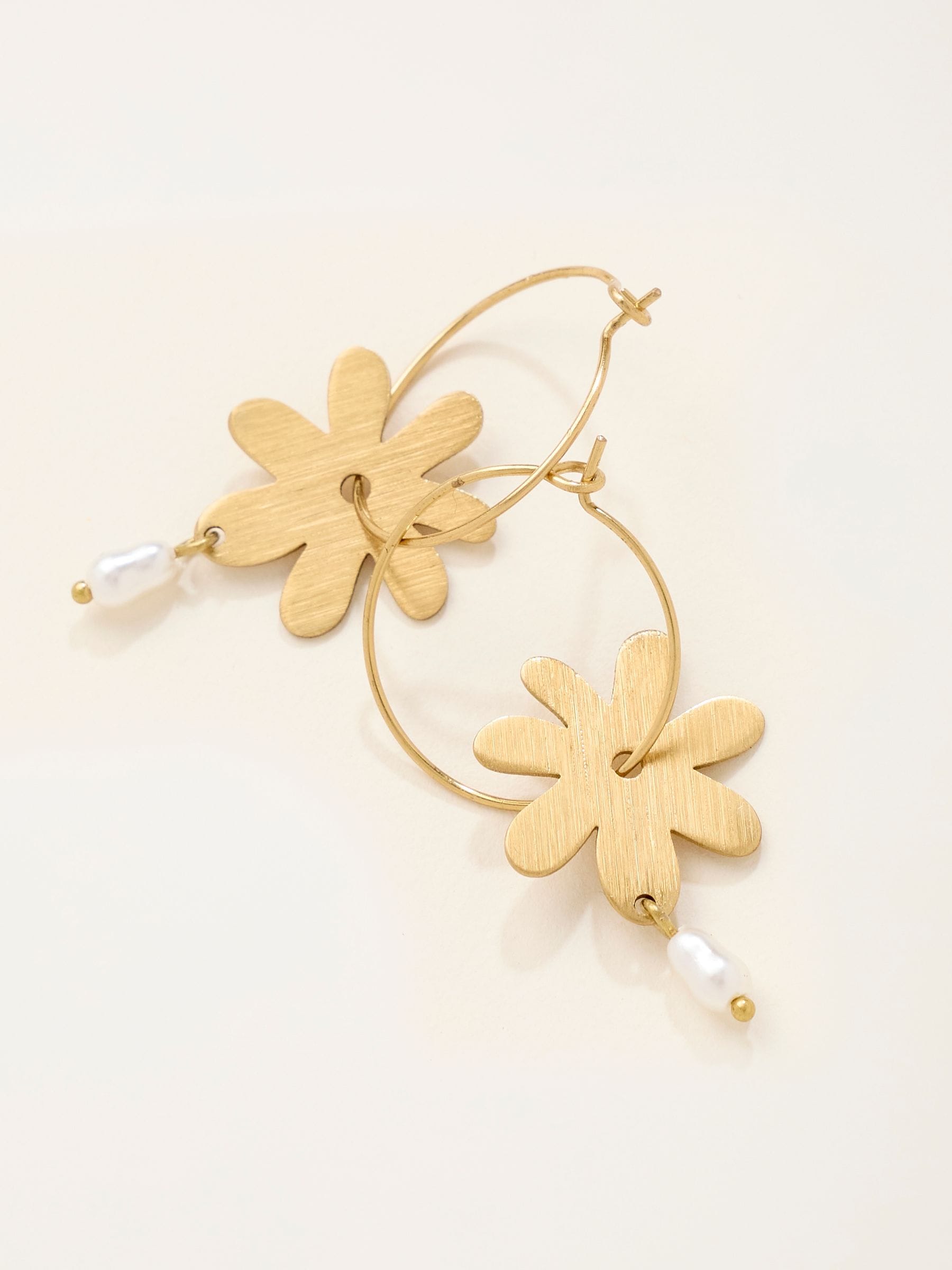 FatFace gold tone flower hoop earrings jewellery - British product