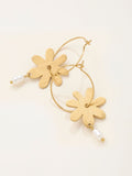 FatFace gold tone flower hoop earrings jewellery - British product