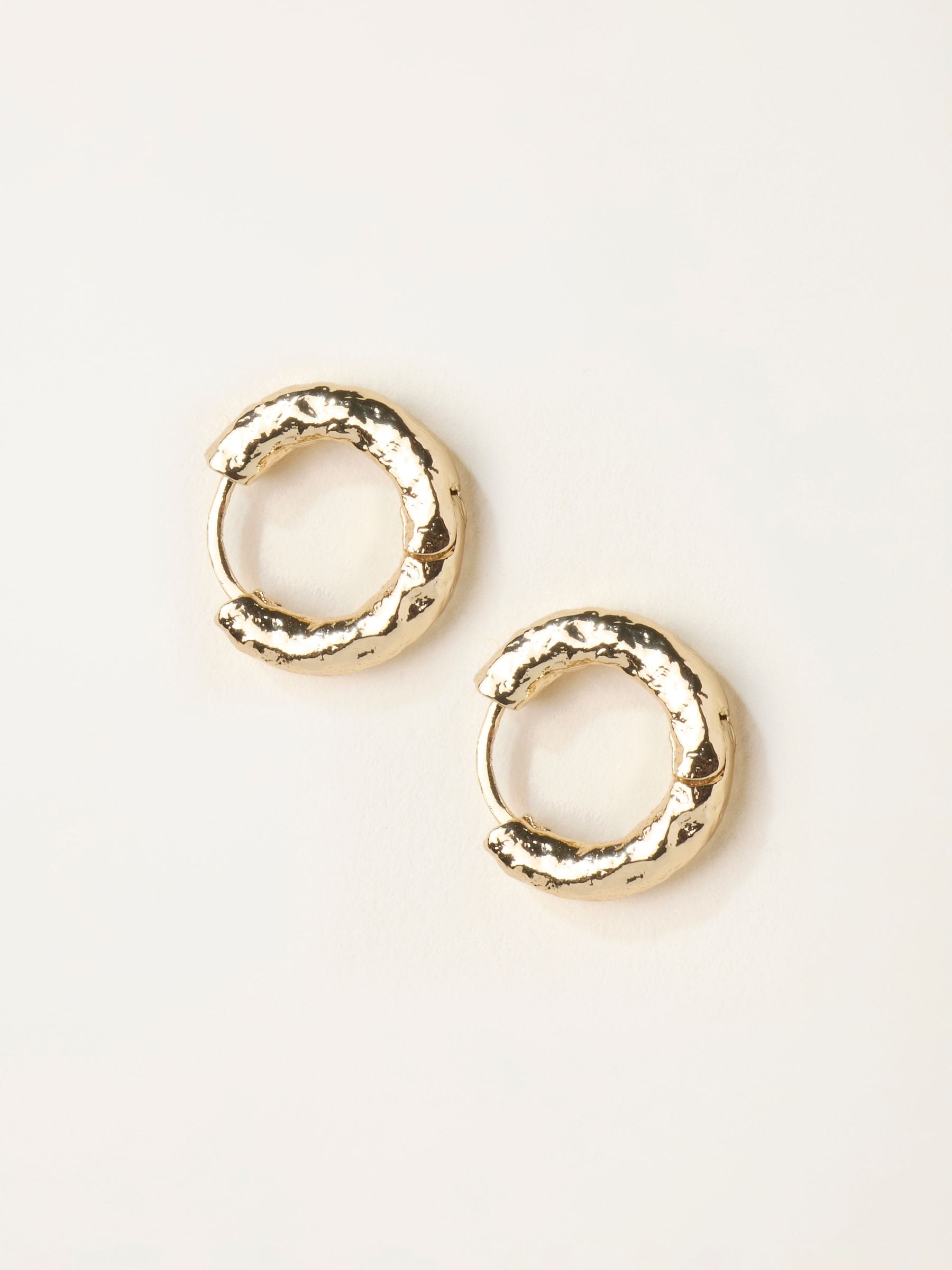 FatFace gold tone hammered hoop earrings, UK version