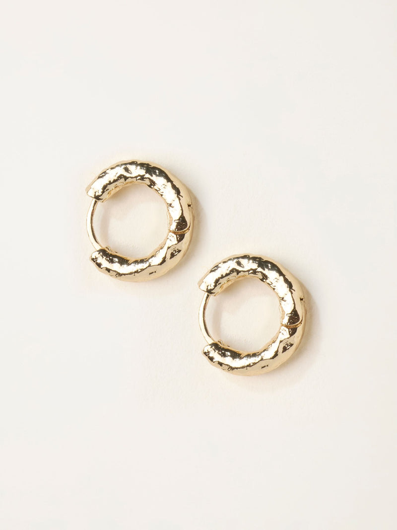 FatFace gold tone hammered hoop earrings, UK version