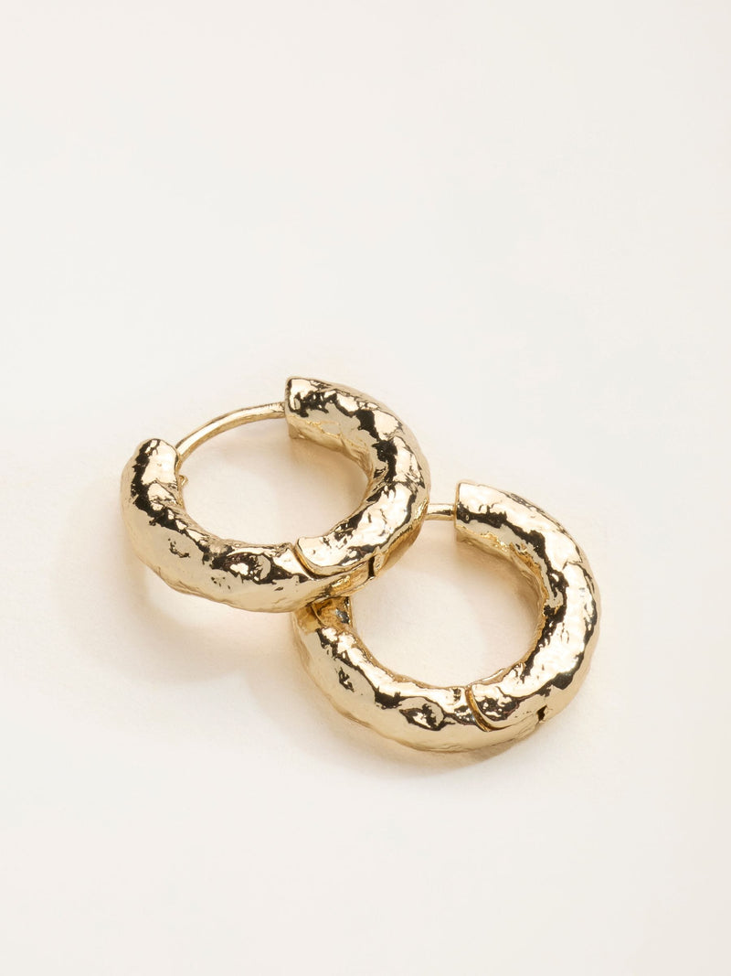 FatFace gold tone hammered hoop earrings, UK version