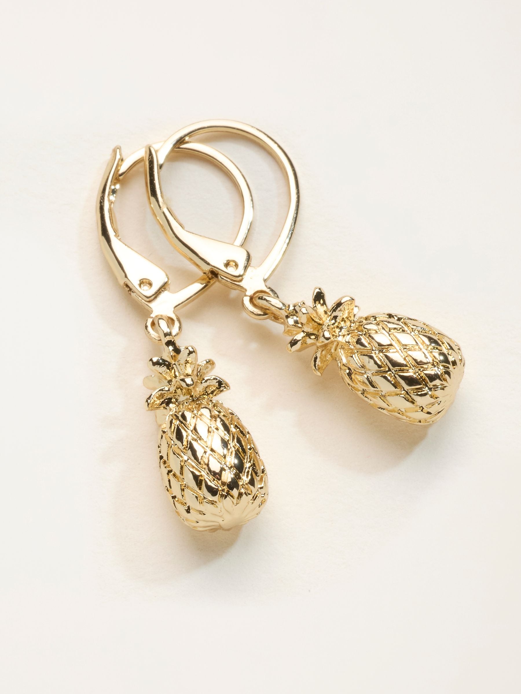 FatFace gold tone pineapple drop earrings, UK version
