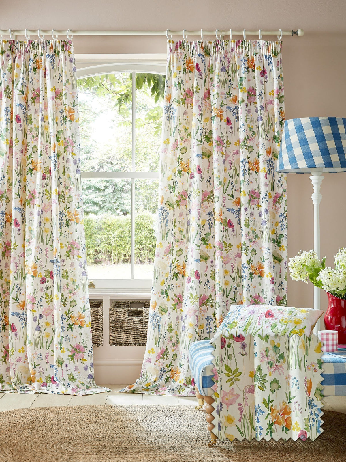 Bluebellgray Isolation Garden pencil pleat curtains 229x183cm - British product
