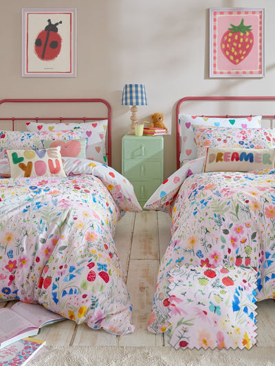 Next Wee Blue Bell Multi Pink Secret Garden Duvet Cover and Pillowcase Set- Buy online at McGrocer
