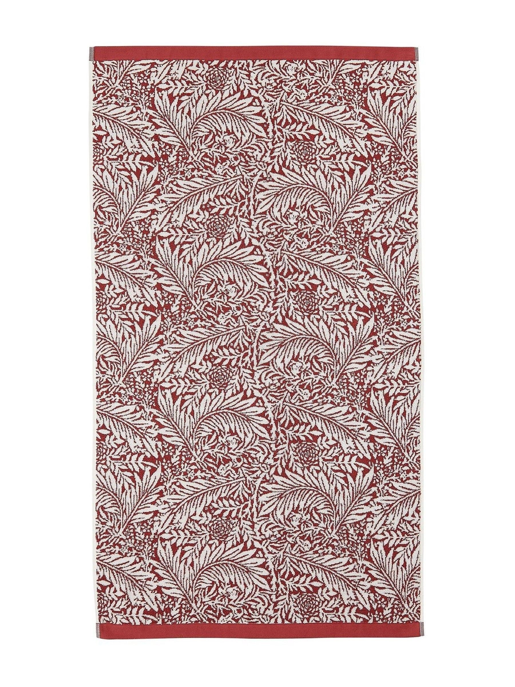William Morris Larkspur brick orange hand towel (British brand)