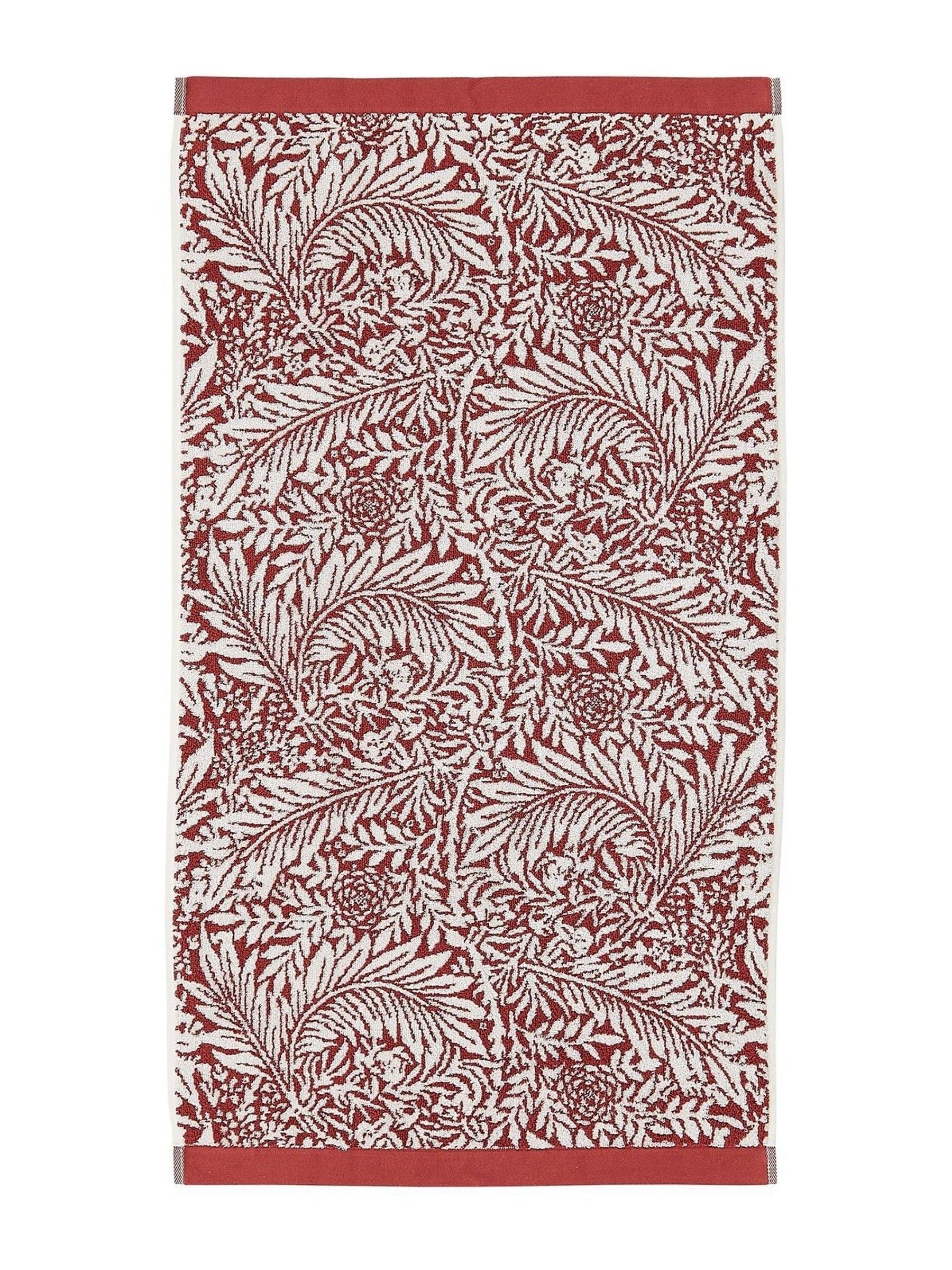 William Morris Larkspur brick orange hand towel (British brand)