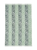 William Morris sage green rose stripe towel, UK version