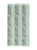 William Morris sage green rose stripe towel, UK version