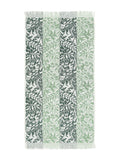William Morris sage green rose stripe towel, UK version