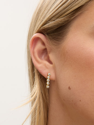 Next Gold Plated Cubic Zirconia Tennis Earrings with Post Back, 20mm Length- Buy online at McGrocer
