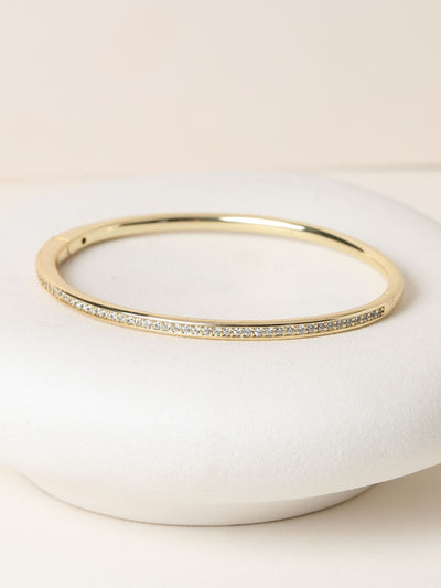 Next 14K Gold Plated Pave Bangle with Lobster Clasp, 50mm Width, 204mm Length- Buy online at McGrocer