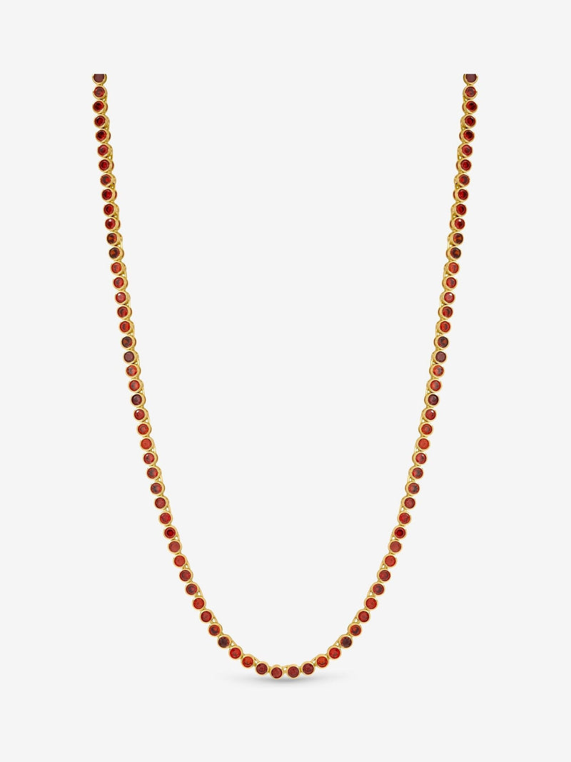 Jon Richard Gold 14K Plated and Red Cubic Zirconia Tennis Necklace - Gift Box