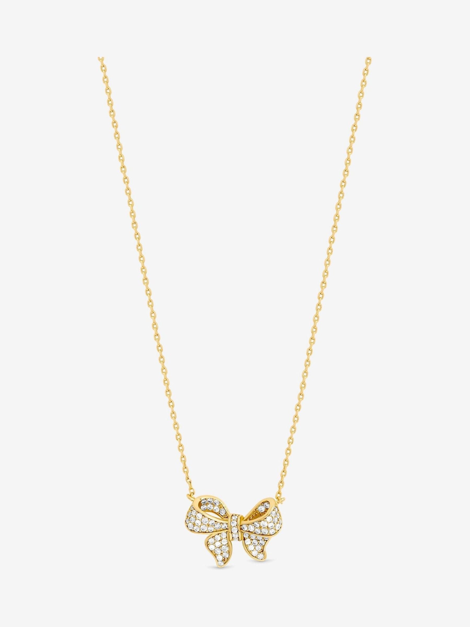 Jon Richard Gold 18K Plate Bow Pendant - Gift Box