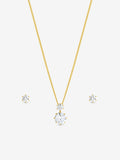 Jon Richard gold plated cubic zirconia jewelry set with chain, UK version