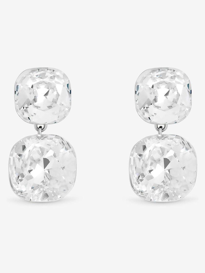 Jon Richard Silver Rhodium Plated Crystal Statement Stone Drop Earrings