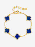 Jon Richard White Jet Enamel Clover Gold Plated Bracelet 178mm