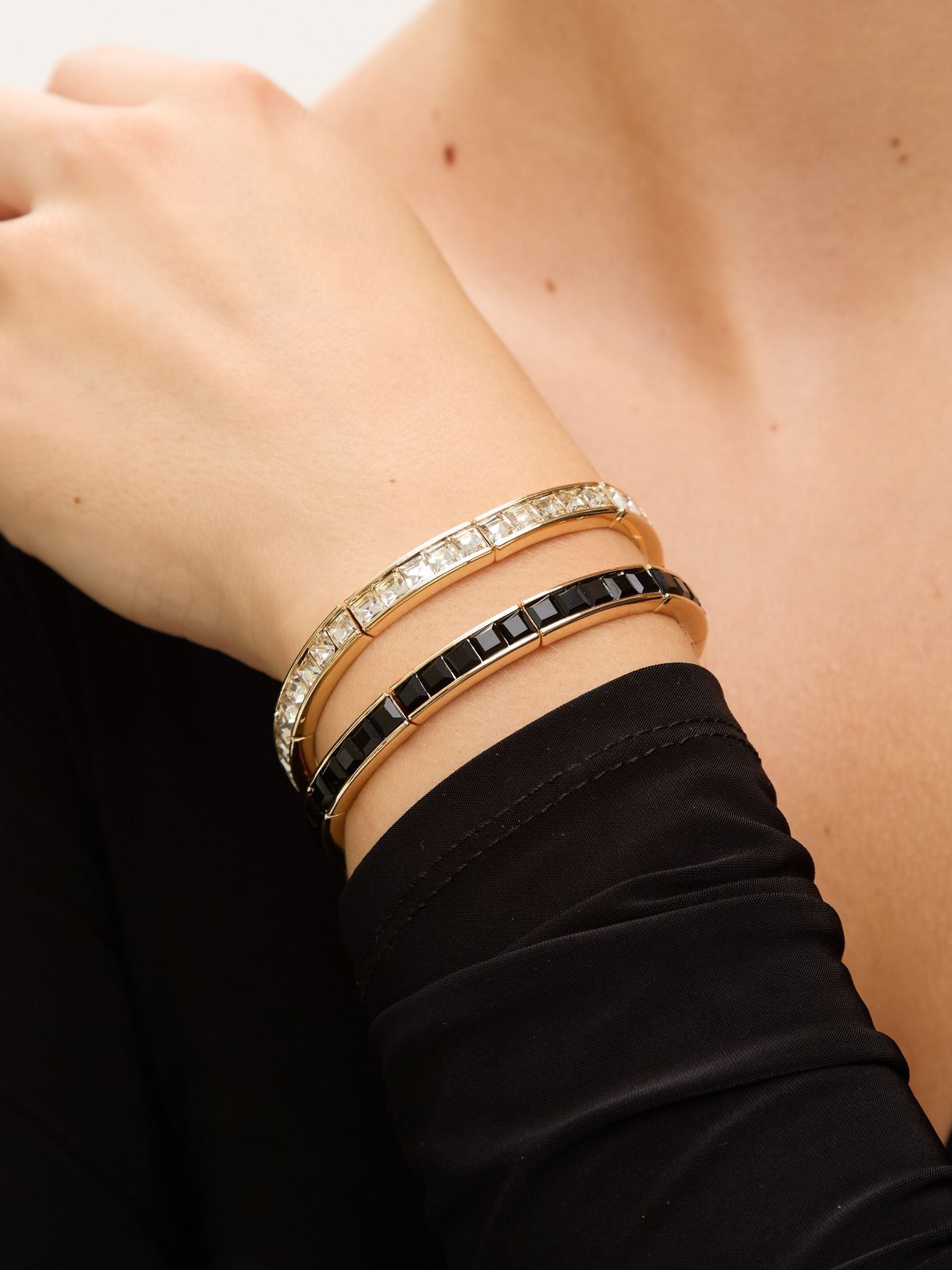 Jon Richard Gold Plated and Cubic Zirconia Jet Stretch Bracelet
