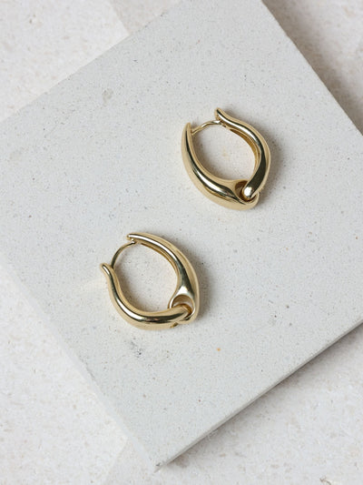 Gold Plated Polished Huggie Hoop Earrings
