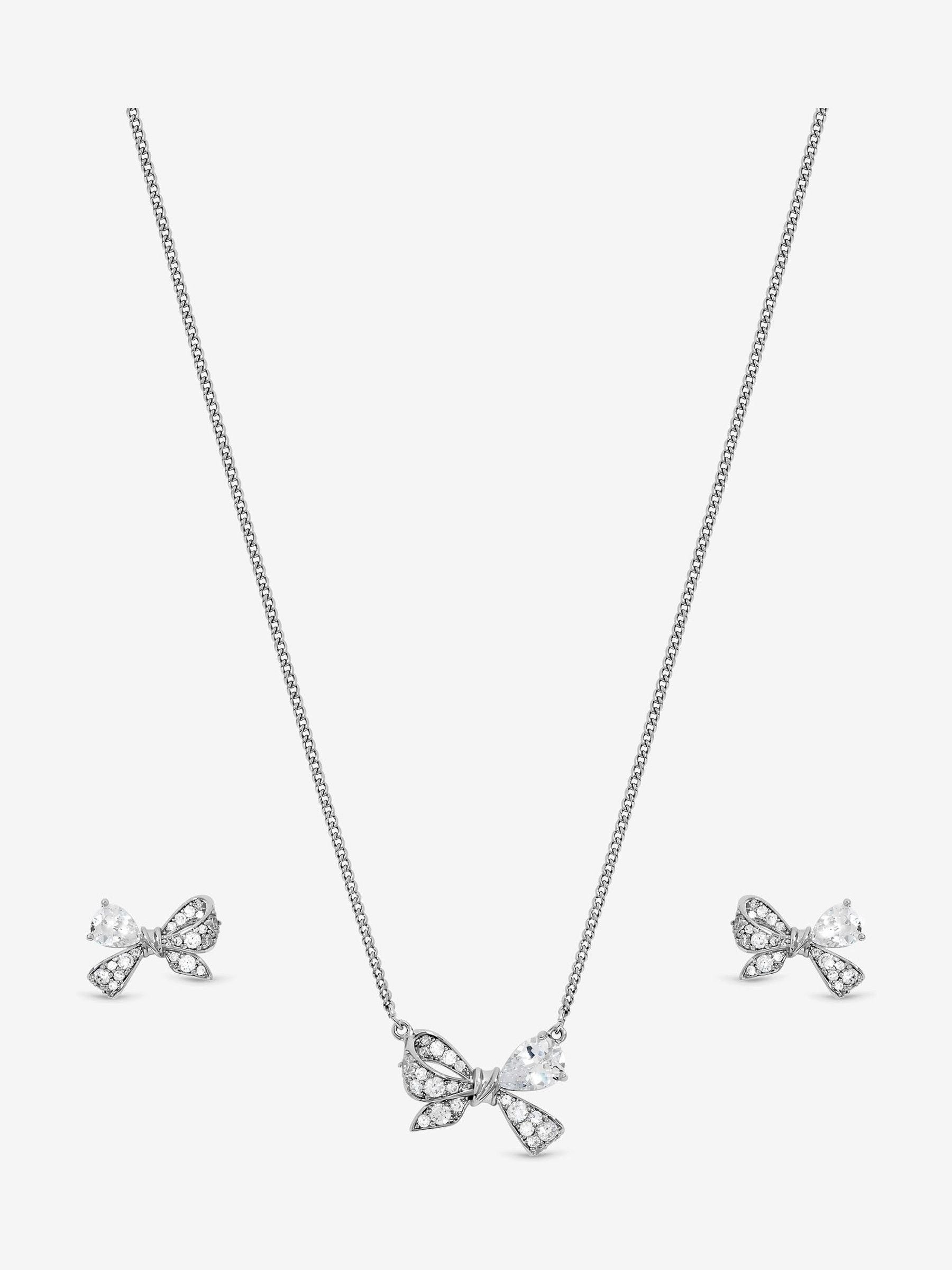 Jon Richard silver rhodium bow set, imported from the UK