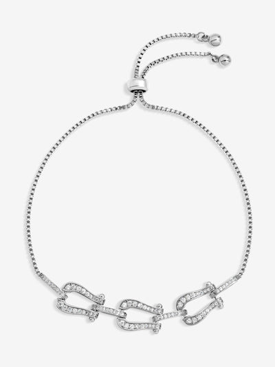 Next Jon Richard Silver Rhodium Plated and Pave Link Toggle Bracelet- Buy online at McGrocer