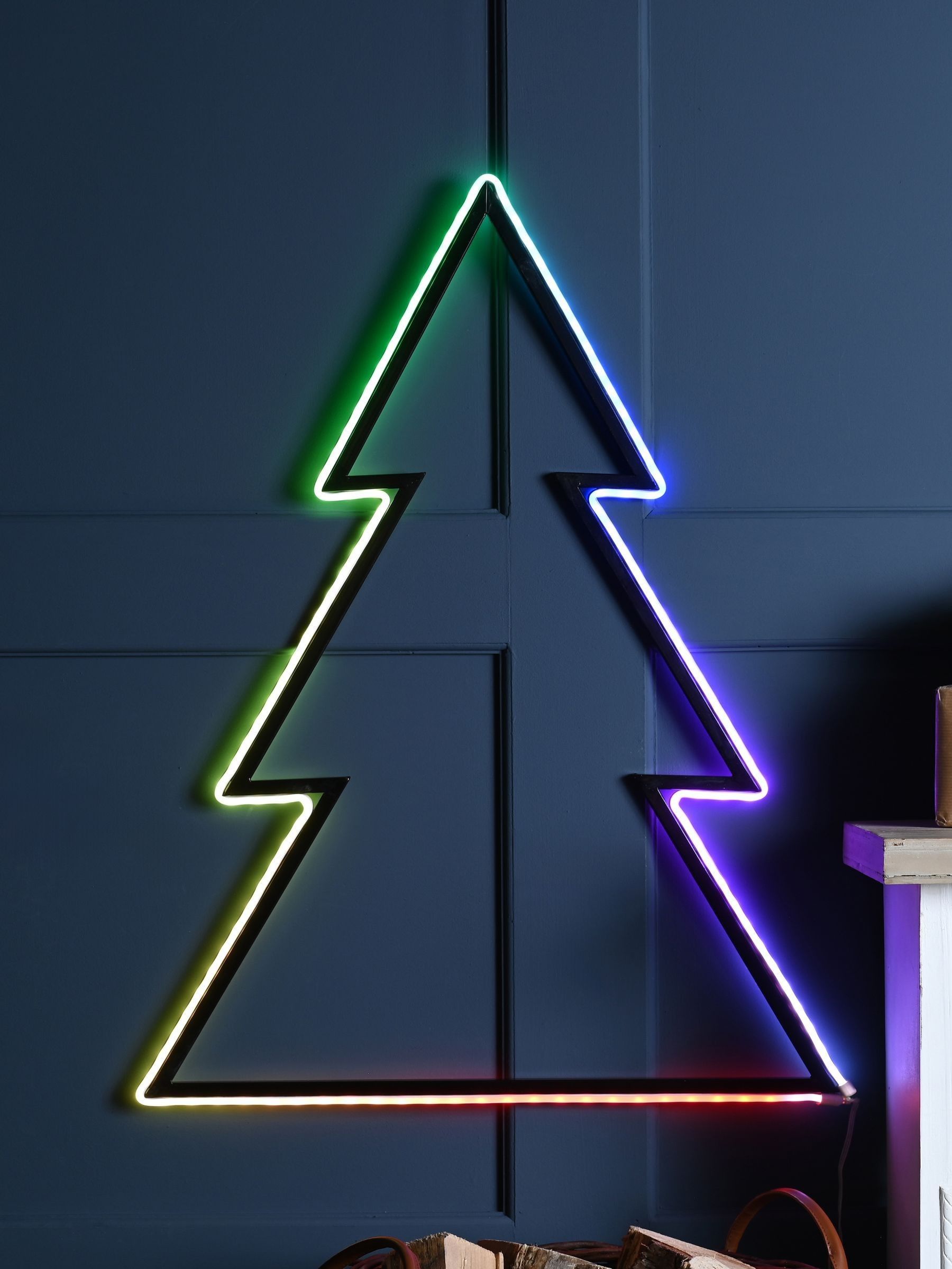 White Neon Flex Tree 78cm with RGB lights, UK version