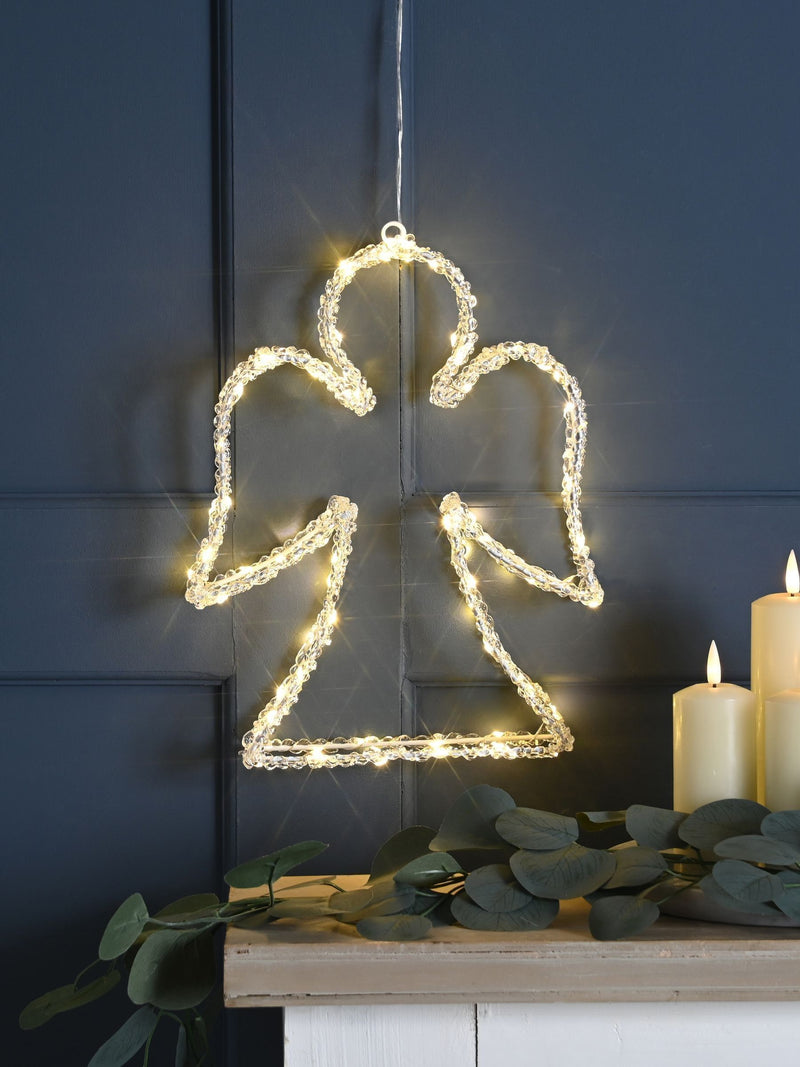 Angel decoration light pre lit warm white 32cm - British product