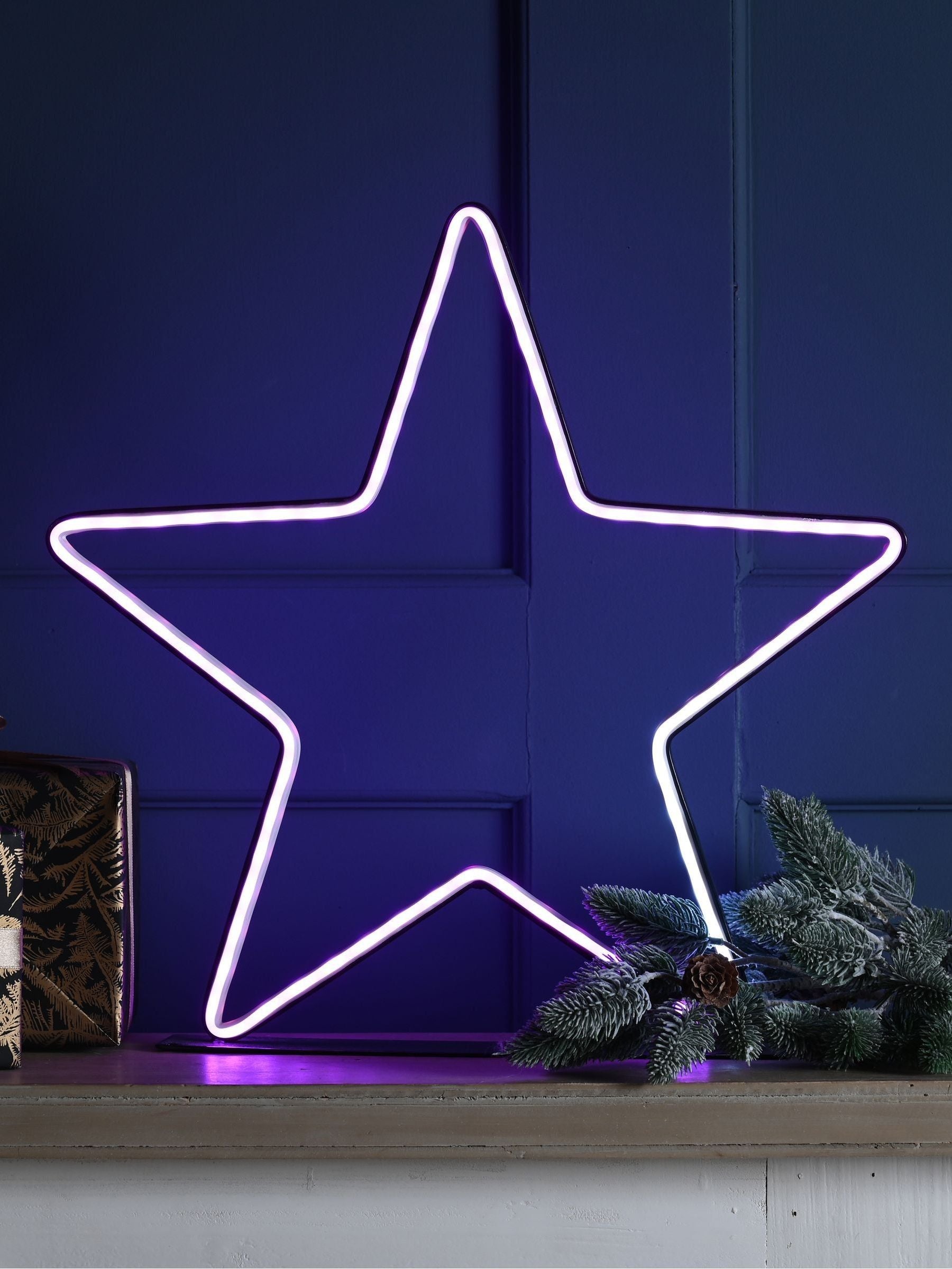 40cm neon flex star with remote control, imported from the UK