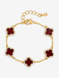 Jon Richard White Jet Enamel Clover Gold Plated Bracelet 178mm