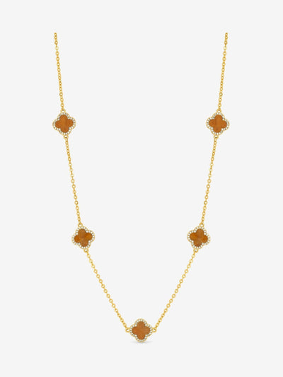Next Jon Richard Orange Plated Jet Station Clover Charm Necklace 17 Inch Chain- Buy online at McGrocer