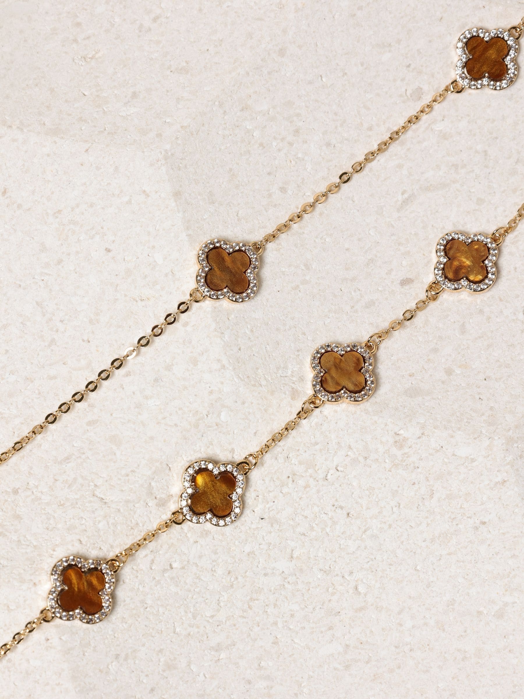 Jon Richard clover necklace orange plated 17 inch chain UK version