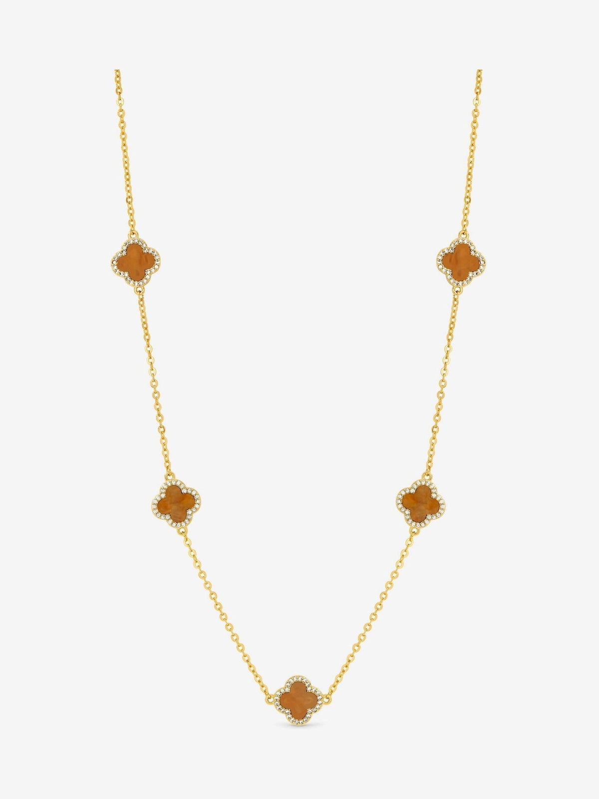 Jon Richard clover necklace orange plated 17 inch chain UK version