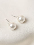 Jon Richard cream large pearl earrings silver tone 14mm, UK version