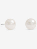 Jon Richard cream large pearl earrings silver tone 14mm, UK version